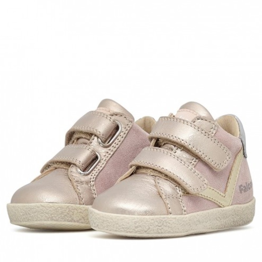 Girl FALCOTTO | Falcotto Panki Vl - Leather And Suede Sneakers - Powder Pink